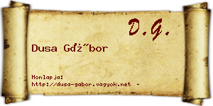 Dusa Gábor névjegykártya